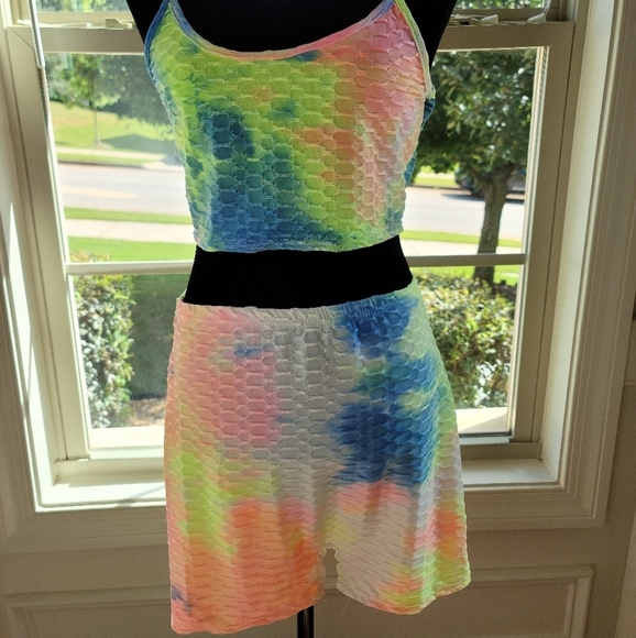 2pc‎ Tie-dye Bubble Texture  Short Set - Picture 5 of 11